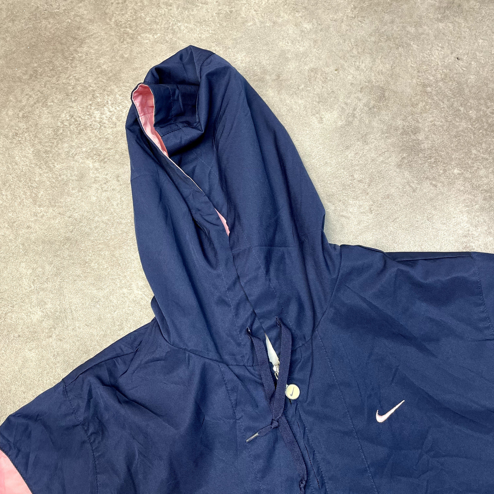 Nike Track Jacket Womens Y2K Full Zip Swoosh Vintage Windbreaker, Navy, Medium image 7