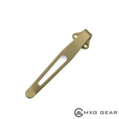 (Bronze) Custom Titanium Low Rider Pocket Clip Made for Kershaw Knockout Knife