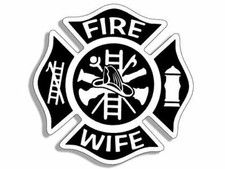 4" FIRE WIFE BLACK MALTESE DECAL STICKER MADE IN USA