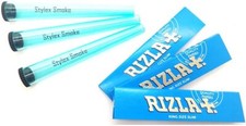 3 x Blue Cone Holder Tubes & 3 x Rizla Blue King Size Slim Hand Rolling Papers