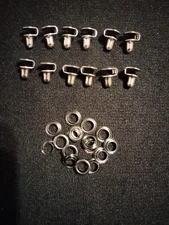 SHINEY NICKEL SPEED POST BOOT LACE HOOKS - REPAIR/CAMP/HIKE/CLIMB - LARGE (9 mm)