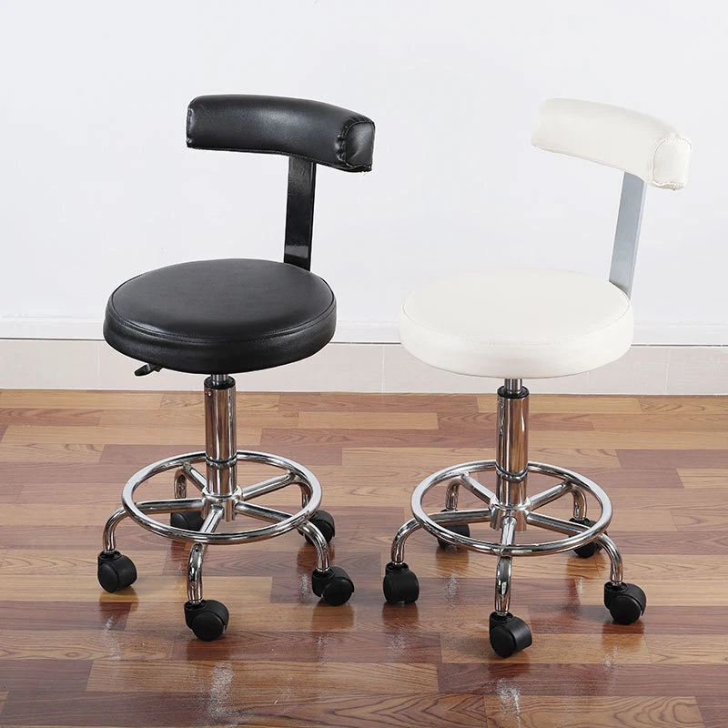 Stool On Wheels Adjustable Kitchen Breakfast Chair Swivel Bar