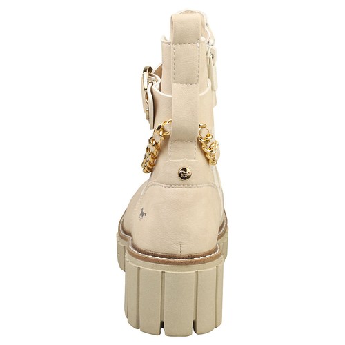 Mustang Side Zip Platform Mujeres Beige Botas - Imagen 4 de 8