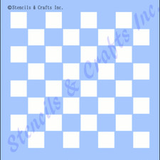 1.25" CHECKERBOARD STENCIL SQUARE GAME BOARD PAINT CRAFT TEMPLATE NEW 12" x 12"