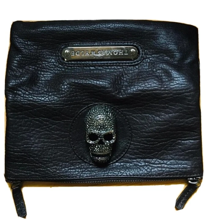 Thomas Wylde leather clutch with skull 11.4&#034;L 9.8&#034;W 1&#034;H | eBay