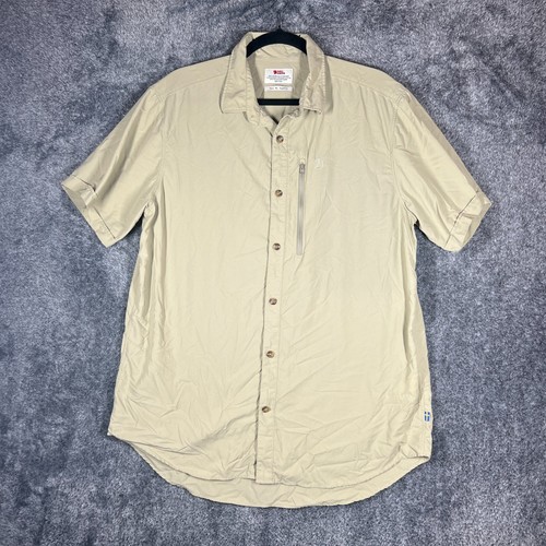 Camicia Fjallraven uomo XL Abisko Hike manica corta vestibilità regolare beige outdoor