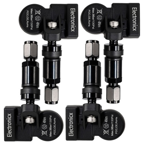 4 Tire Pressure Sensors RDKS Sensors Metal Valve Black for BYD Tang 01.2011-12.2