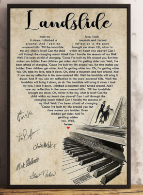 Landslide By Fleetwood Mac Lyrics Design Piano Vintage Gifts Home Decor Poster