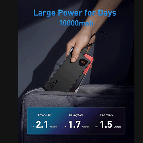 Baseus Power Bank 10000mAh Metall PD QC4.0 Schnell USB C Externer Akku Ladegerät - Bild 4 von 11