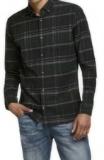 JACK JONES Classic Check Slim Fit Flannel Shirt XL OLIVE NIGHT