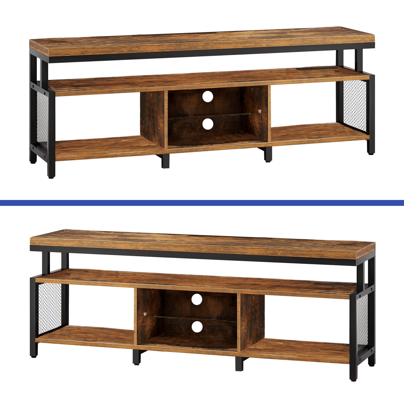 LED TV Stand for TVs Up to 70 inch With Power Outlets Media Console Living Room