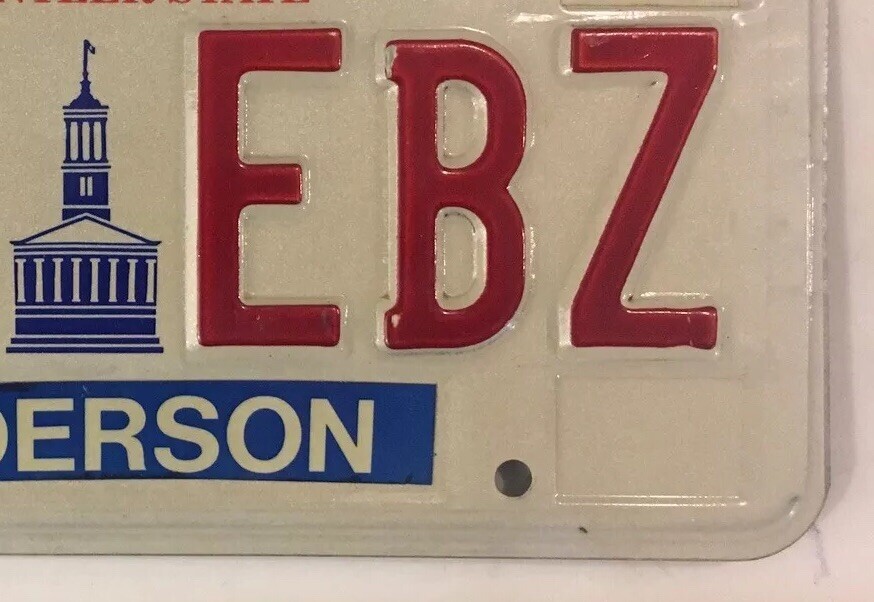 TRIPLE DIGIT 6 license plate repeating number 666 EBZ ANDERSON