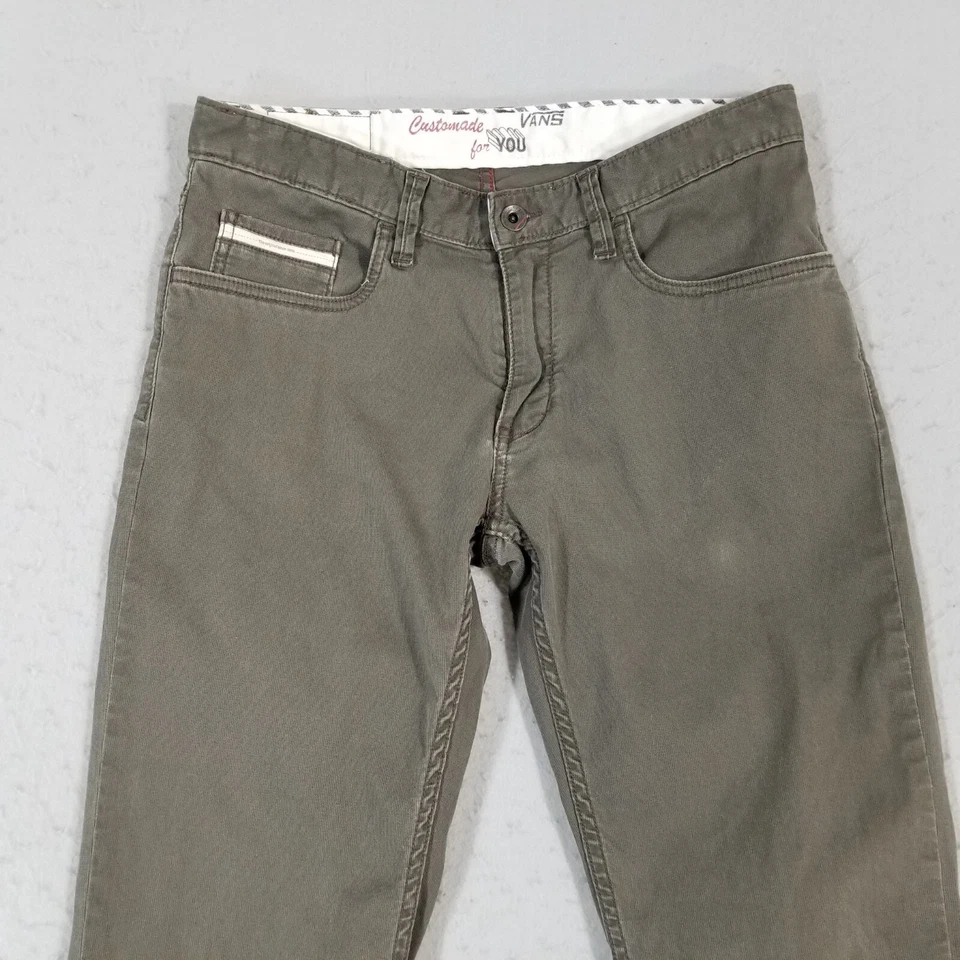 Vans off the wall jeans pants men's 30 x 30 Brown slim straight flex stretch - Image 2 of 4