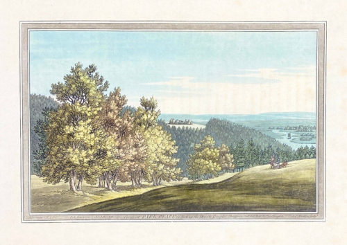 Park Place Druids Temple Remenham original aquatint Farington Stadler 1793