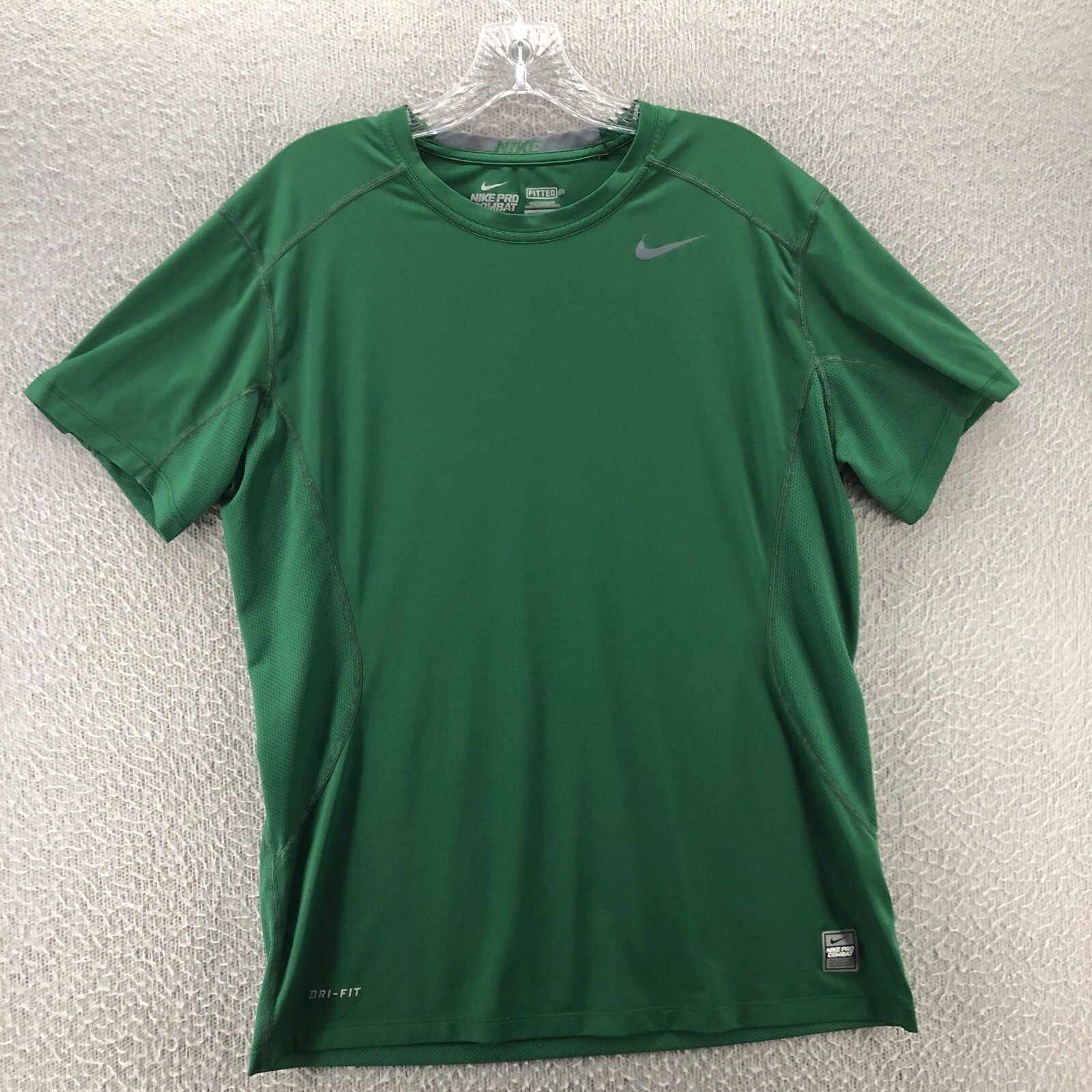 Nike Mens Shirt Pro Combat Dri Fit Large Green Fitted… Gem