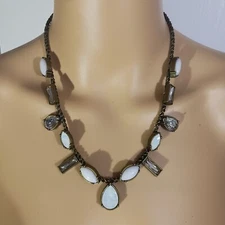 Silpada KR Women's 18" Necklace W/ Swarovski Crystals & Genuine Moonstones NEW