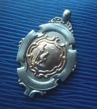 Vintage Sterling Silver  Gold Fob Medal Bowling / Bowls 1932 Haven Bowling Club