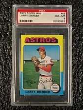 1975 Topps Mini #49 Larry Dierker PSA 8