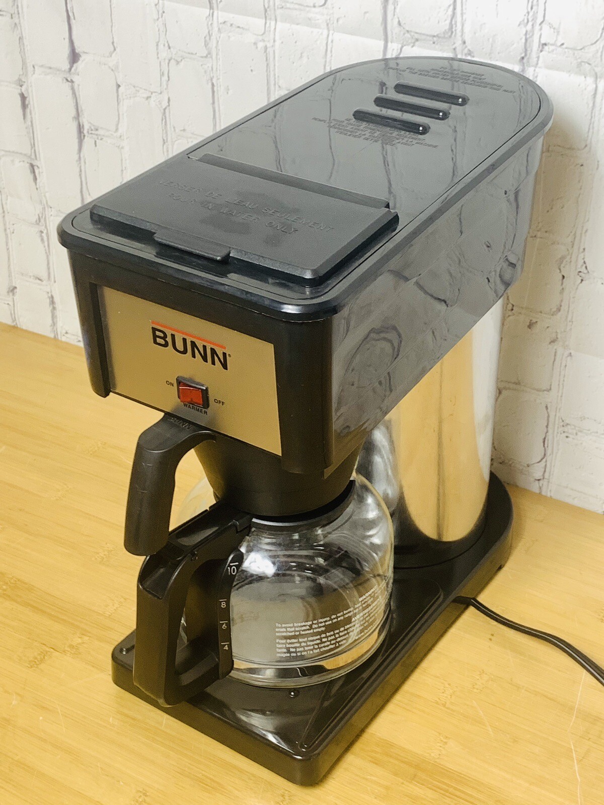 BUNN BXB Coffee Maker 10 Cup Black and Stainless Brewer Works Great