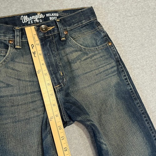 Wrangler Boys Jeans 14 Slim Blue Retro Relaxed Bootcut Western Rodeo Denim - Picture 4 of 10