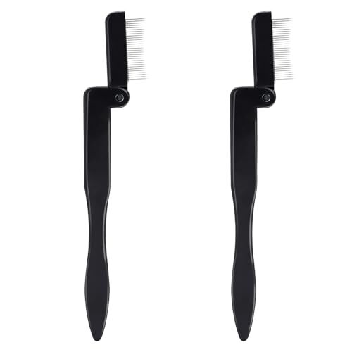 2 Pack Folding Eyelash Comb Professional Makeup Grooming Tool Eyelash Separator