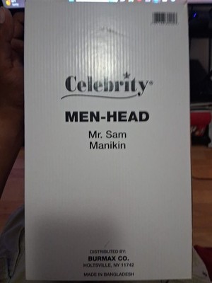 Celebrity MEN-HEAD Mr. Sam Manikin by Burmax 100% Human Hair Mannequin Head New