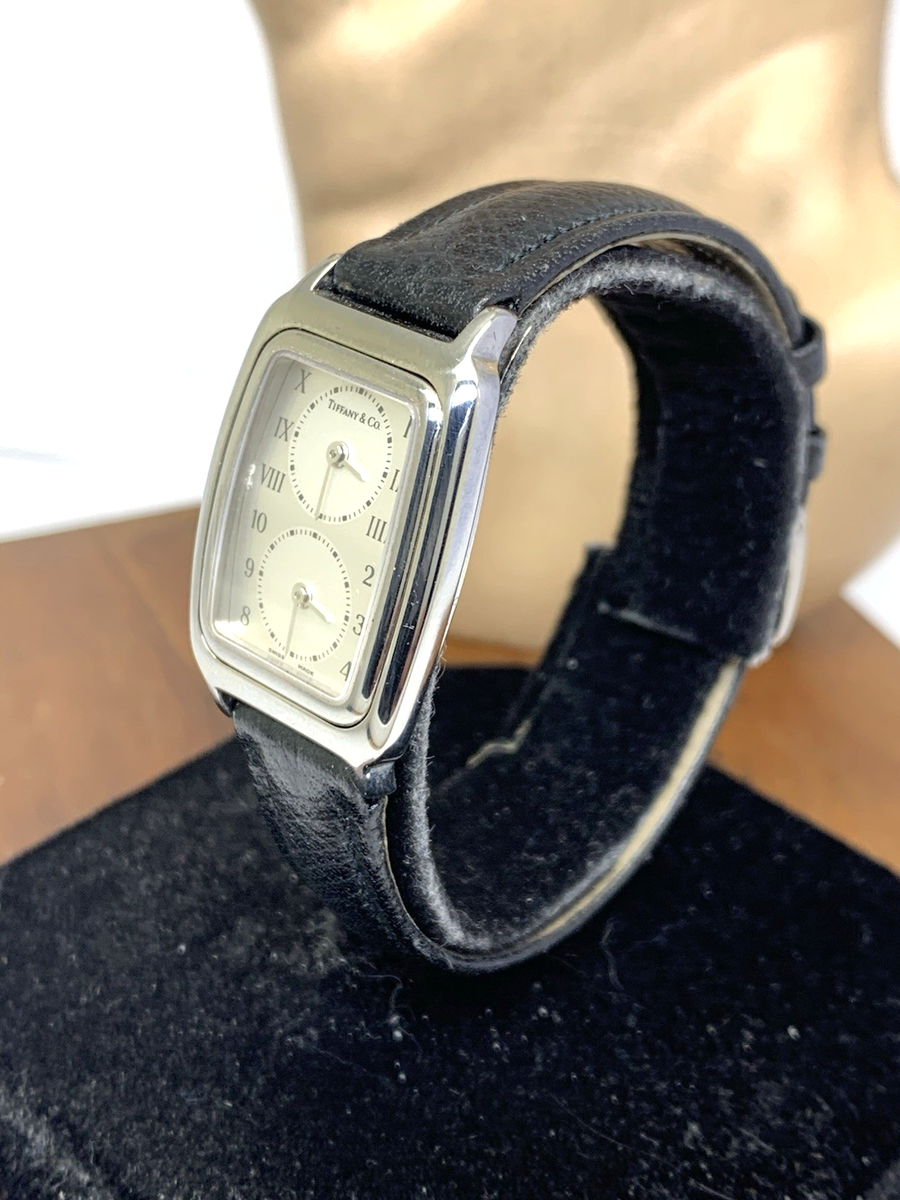 Tiffany & Co. Women's Watch L201 Dual Time Swiss Quartz Black