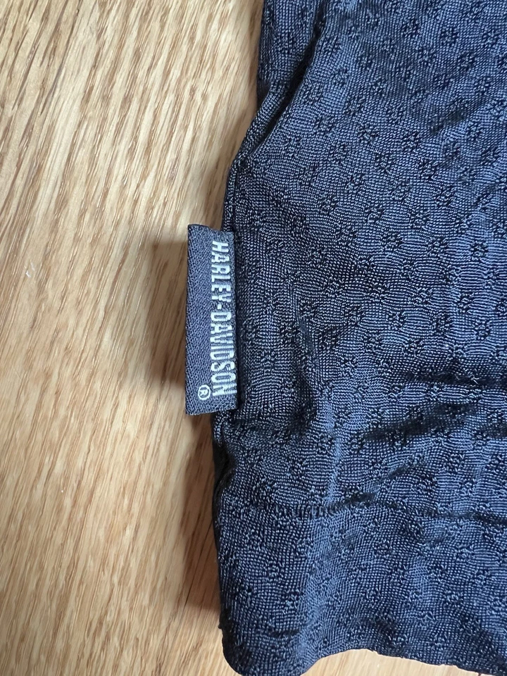 Camisa Harley Davidson Negra Transparente Manga Larga 100% Seda Mujer Talla Grande Foto 4 de 4