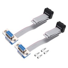 10Pin Flat Ribbon Cable Gray DB9 Female to FC-10P 2.54mm Pitch