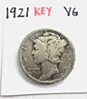 1921 Mercury Dime - Semi-Key Date in Series - U.S. Coin: Silver 10C Good/VG