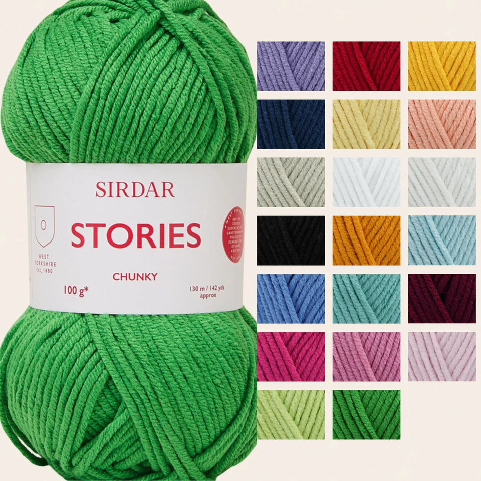 Sirdar Stories Chunky 100g- All shades Knitting Yarn Crochet Wool Cotton Acrylic