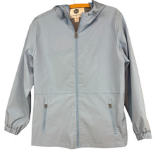 Weatherproof Sky Blue Hooded Vented Full Zip Jacket Women's L Rain Coat Rockets