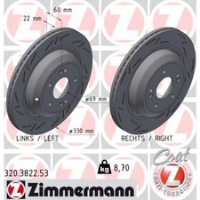 2x Zimmermann 320.3822.53 Bremsscheibe für GENESIS KIA STINGER G70 CK IK