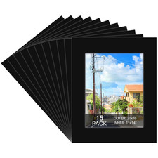 Prudiut 15 Pack 20X16 Black Picture Mats Frame Mattes For 11X14 Pictures