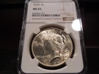 1924 MS65 Peace Dollar NGC Certified Gem - White/Faint Gold Hue