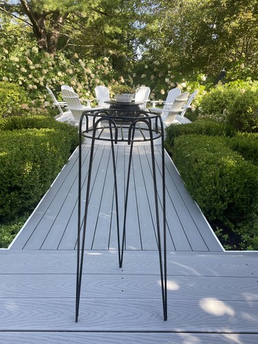 SMITH & HAWKEN BLACK WROUGHT IRON GARDEN DECK PATIO PLANTER PLANT STAND TABLE
