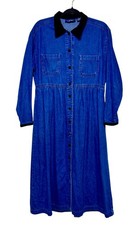 Vintage Original TY Wear 90s Denim Prairie Dress Size M Cottagecore Western Boho