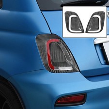 Real Hard Carbon Fiber Rear Tail Light Cover For Fiat 500 Abarth 595 2017-2023