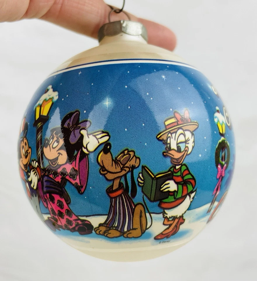 Adorno de Navidad de vidrio vintage raro 1988 Disney World Epcot Center Foto 4 de 4