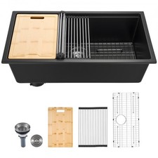 VEVOR 33 inch Kitchen Sink Workstation,Undermount Granite Sink,Drop-In Single Bo
