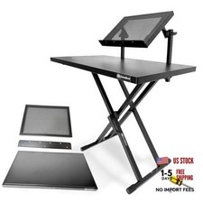 AxcessAbles Portable Two-Tier DJ Table Stand Two Table Top, Tray and Stand