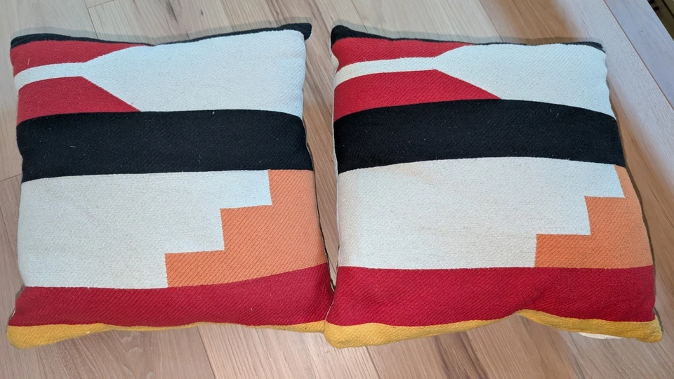 Juego de 2 almohadas nativas aztecas navajos de baile del suroeste del desierto Foto 4 de 4