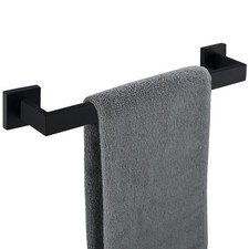 Matte Black Towel Bar, 16 Inch Towel Rack for Bathroom Wall Mounted, Thicken ...