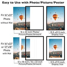Modern Black Picture Frames Set 16x22 - Pack of 4