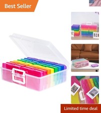 Transparent 4" x 6" Photo Cases and Clear Craft Keeper with Handle, 16 Inner ...