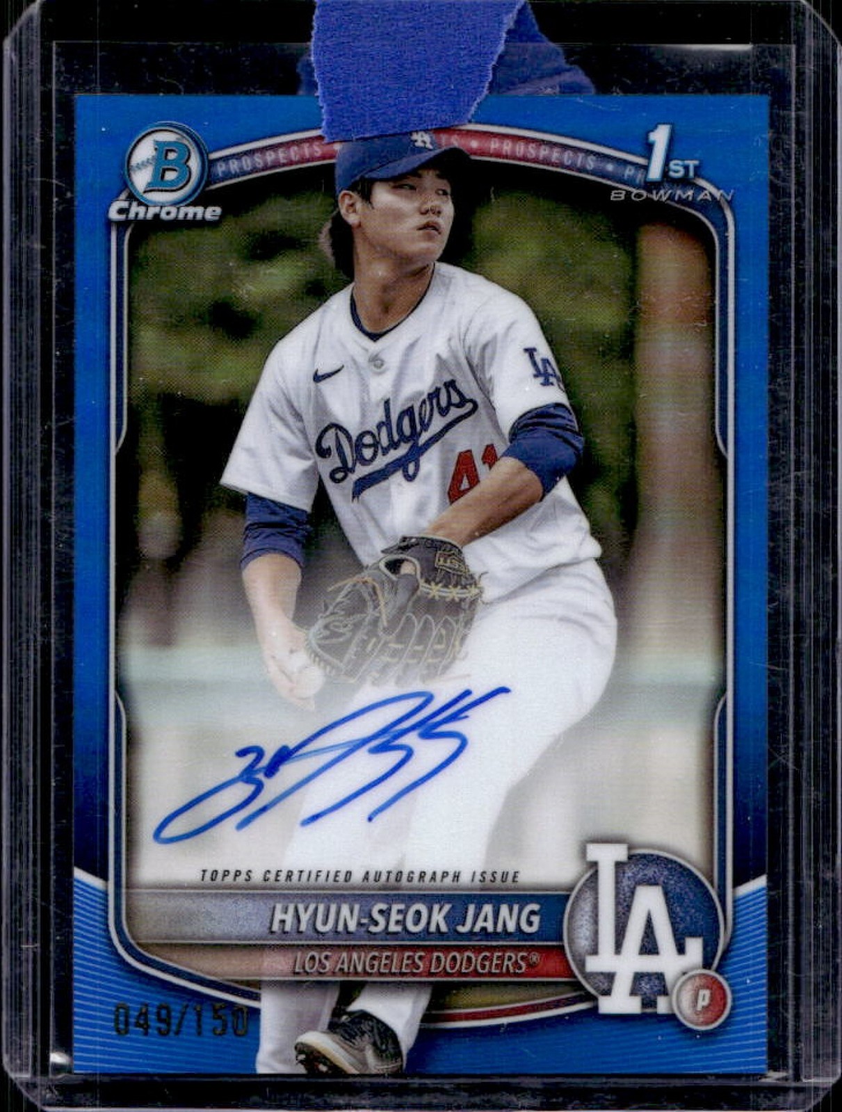 2025 Bowman Hyun-Seok Jang Chrome Auto Blue Refractor 1st #49/150