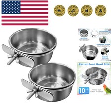 Bird Feeding Dish Cups Parrot Food Bowl Clamp Holder Coop Cup, 2PCS Bird Cage...