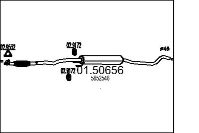 MTS 01.50656 Centre Muffler for OPEL