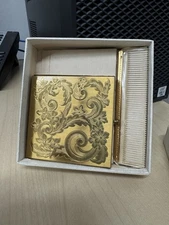 Vintage makeup Compact and Comb Set by Columbia Fifth Ave.