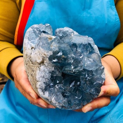 4.9LB  Natural blue crystal cave quartz crystal cave mineral specimen 4538